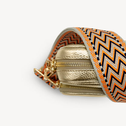 Orange, Black & Stone Aztec Strap