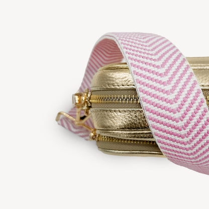 Pale Pink & White Chevron Strap