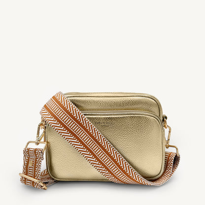 Tan & White Stripe Aztec Strap