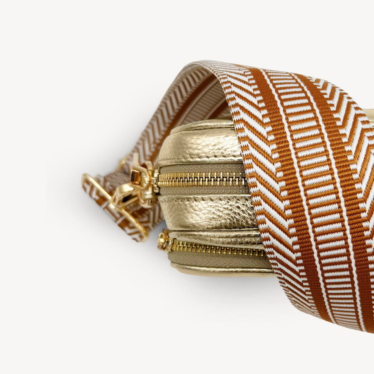 Tan & White Stripe Aztec Strap