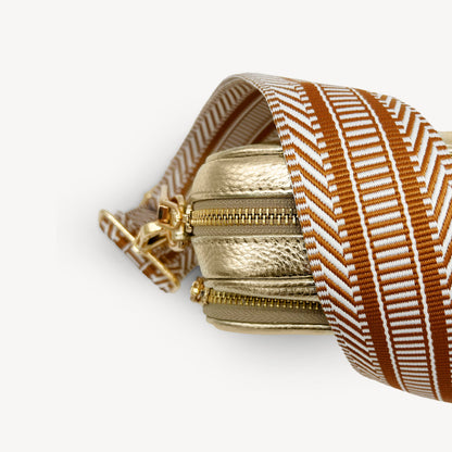 Tan & White Stripe Aztec Strap