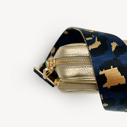 Navy & Gold Leopard Strap