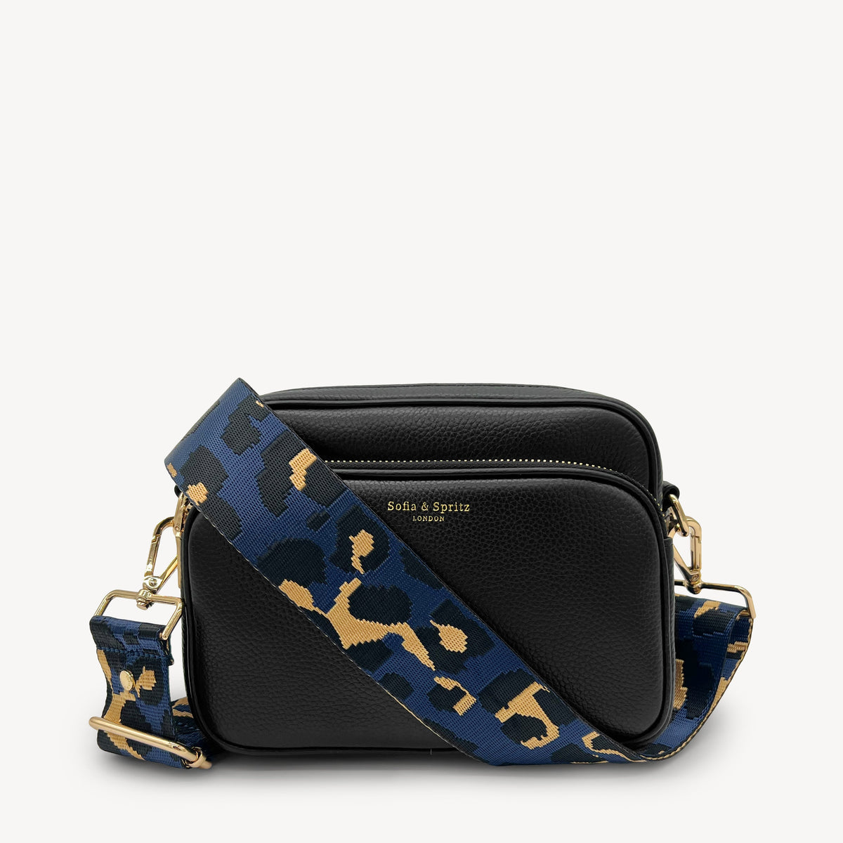Navy & Gold Leopard Strap