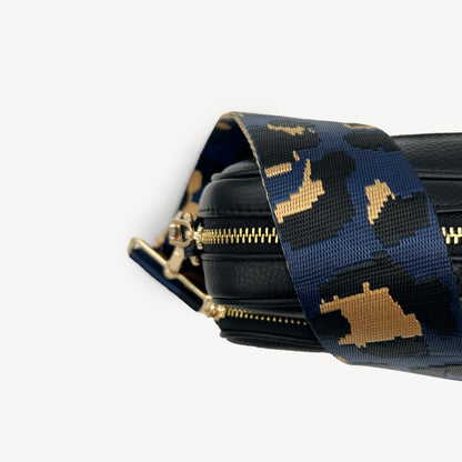 Navy & Gold Leopard Strap