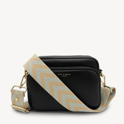 Pale Blue & Tan Arrow Strap