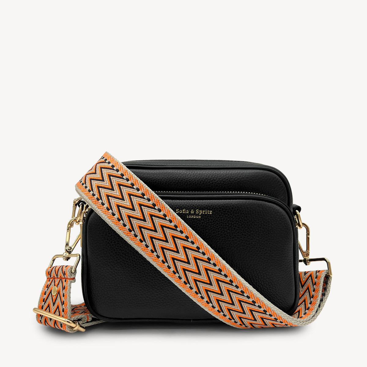 Orange, Black & Stone Aztec Strap