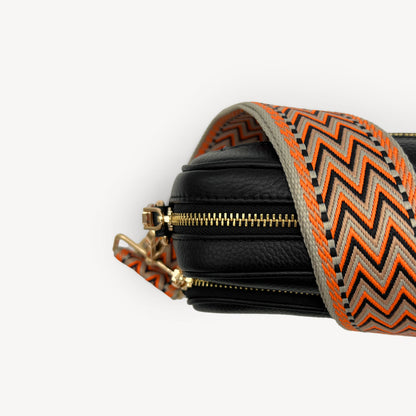 Orange, Black & Stone Aztec Strap