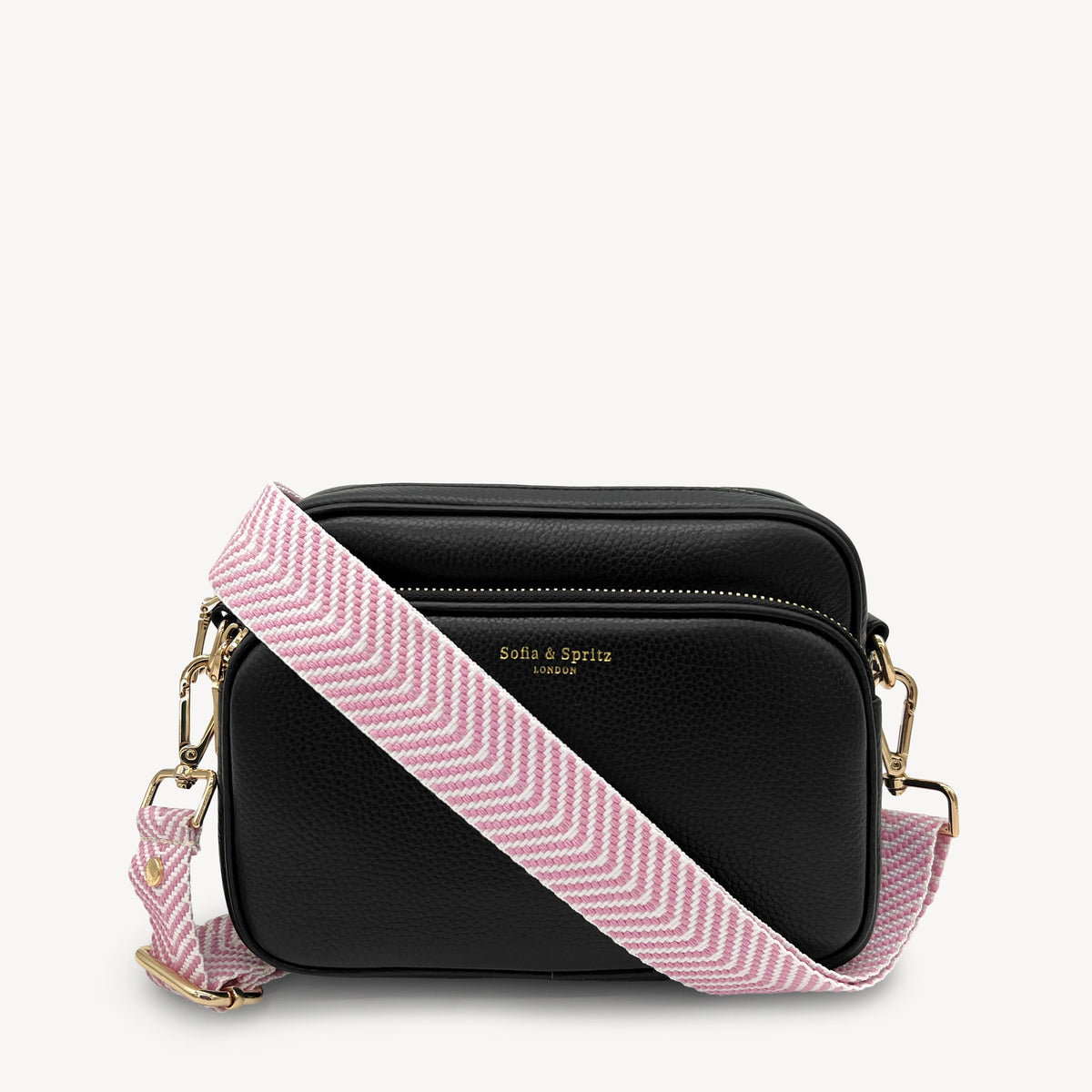 Pale Pink & White Chevron Strap