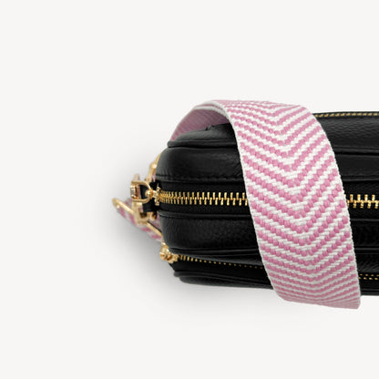 Pale Pink & White Chevron Strap
