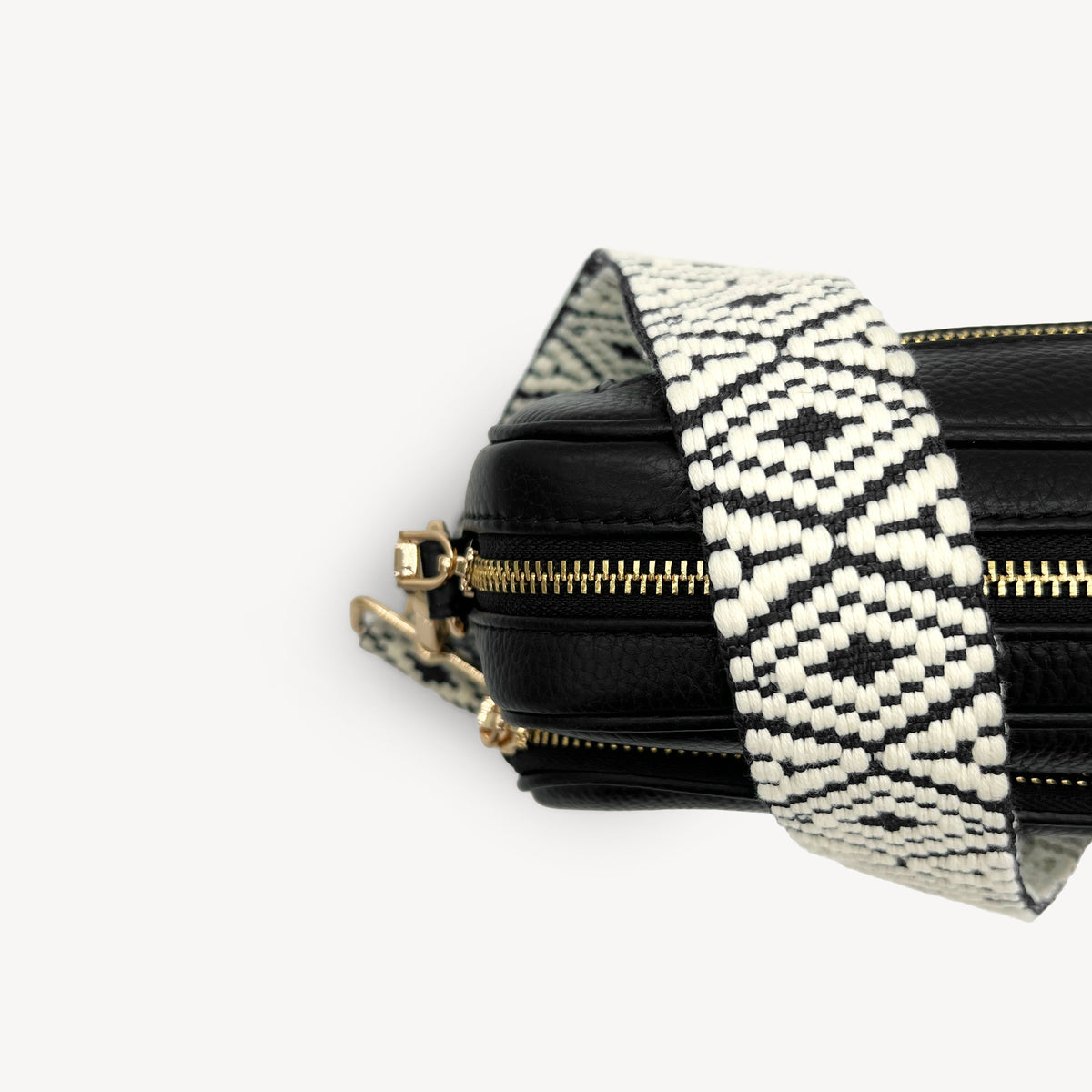Navy & White Embroidered Strap