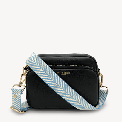 Sky Blue & White Chevron Strap