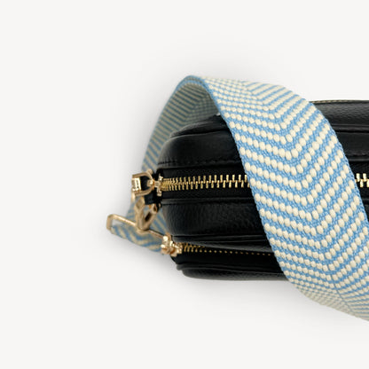 Sky Blue & White Chevron Strap