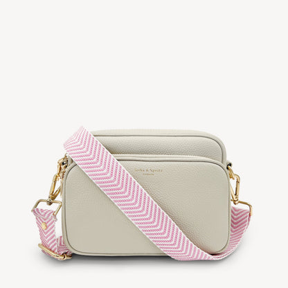 Pale Pink & White Chevron Strap