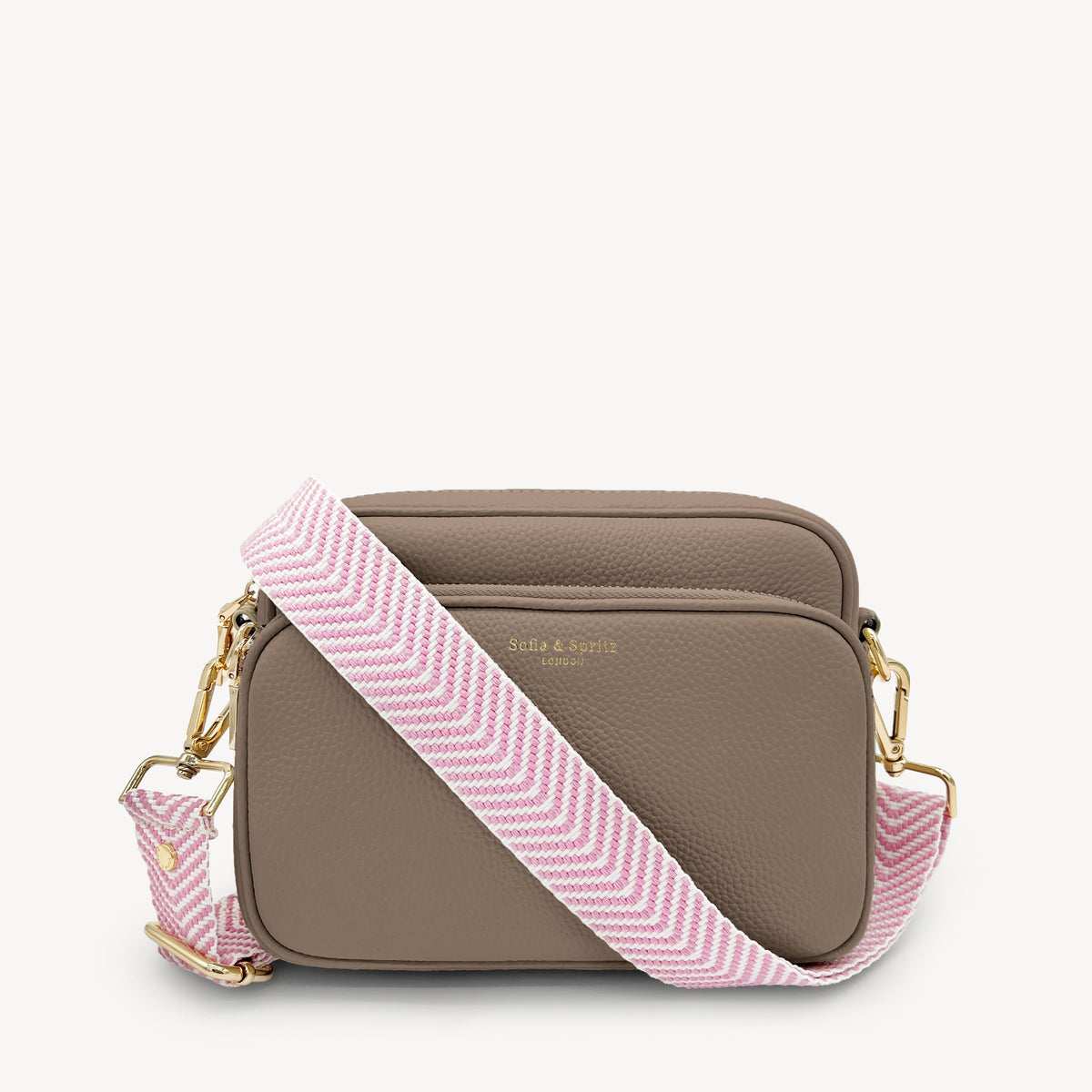 Pale Pink & White Chevron Strap