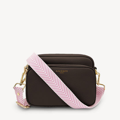 Pale Pink & White Chevron Strap