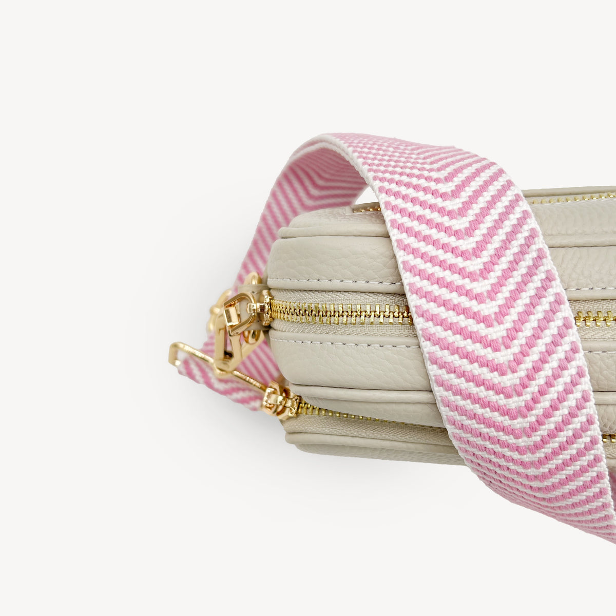 Pale Pink & White Chevron Strap