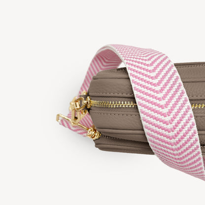Pale Pink & White Chevron Strap