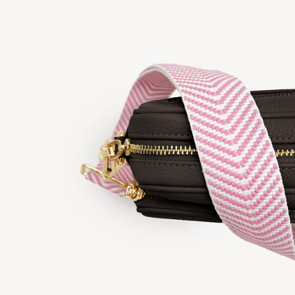 Pale Pink & White Chevron Strap