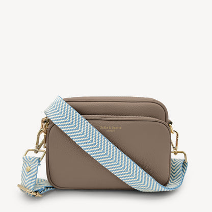 Sky Blue & White Chevron Strap