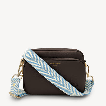 Sky Blue & White Chevron Strap