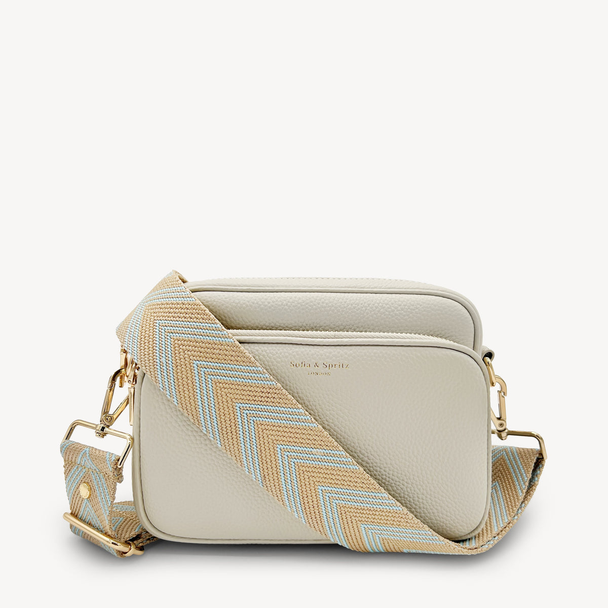Pale Blue & Tan Arrow Strap
