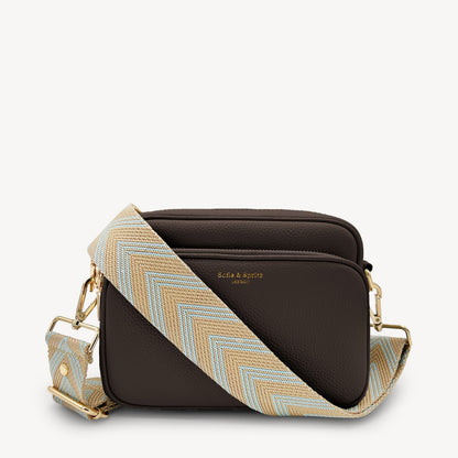 Pale Blue & Tan Arrow Strap