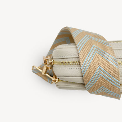 Pale Blue & Tan Arrow Strap