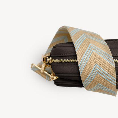Pale Blue & Tan Arrow Strap