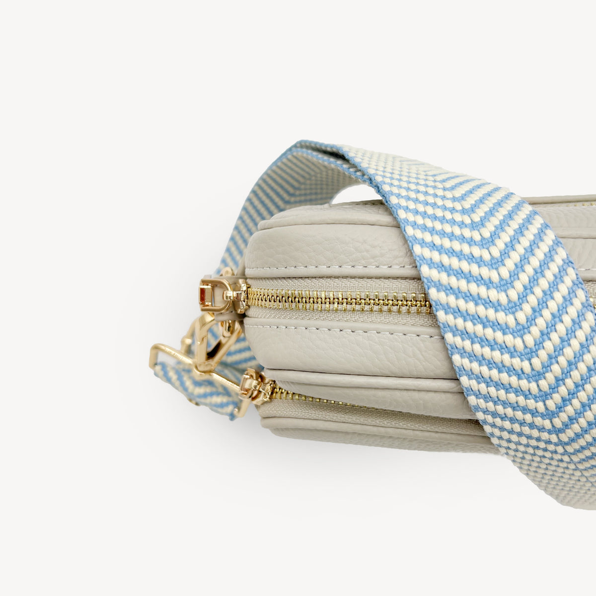 Sky Blue & White Chevron Strap