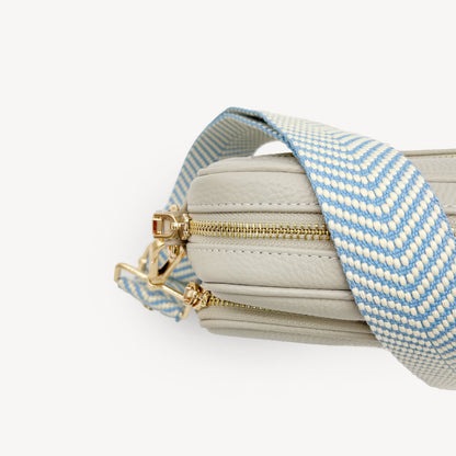 Sky Blue & White Chevron Strap