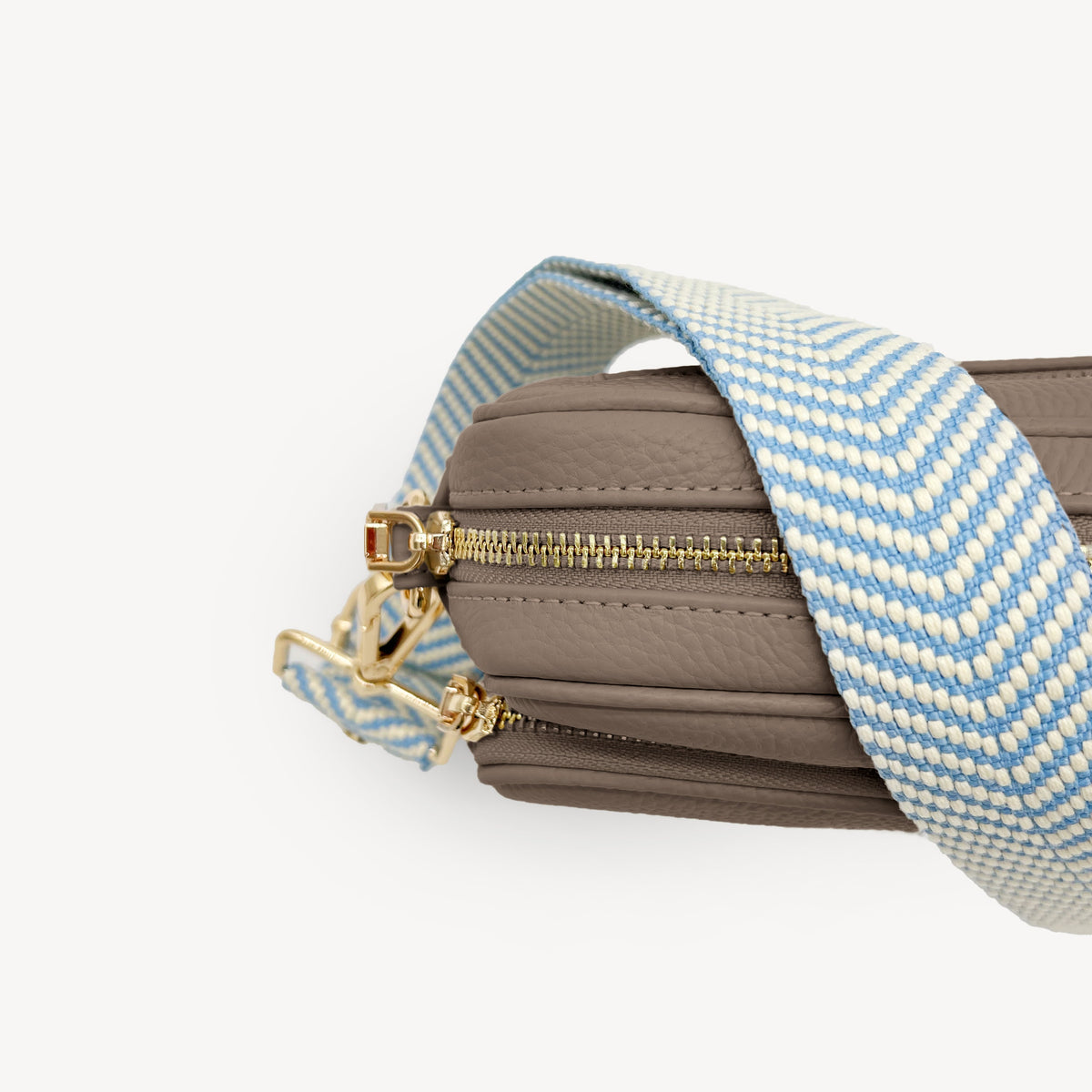 Sky Blue & White Chevron Strap