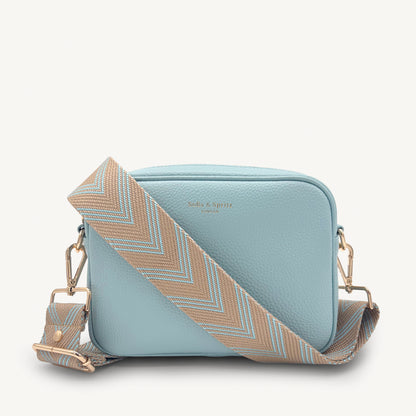 Pale Blue & Tan Arrow Strap