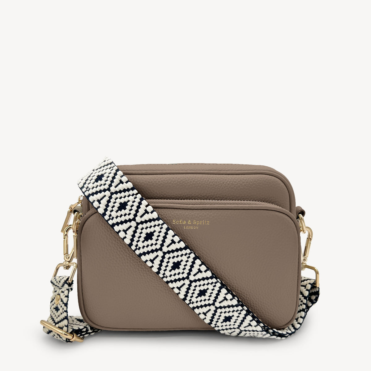 Navy & White Embroidered Strap
