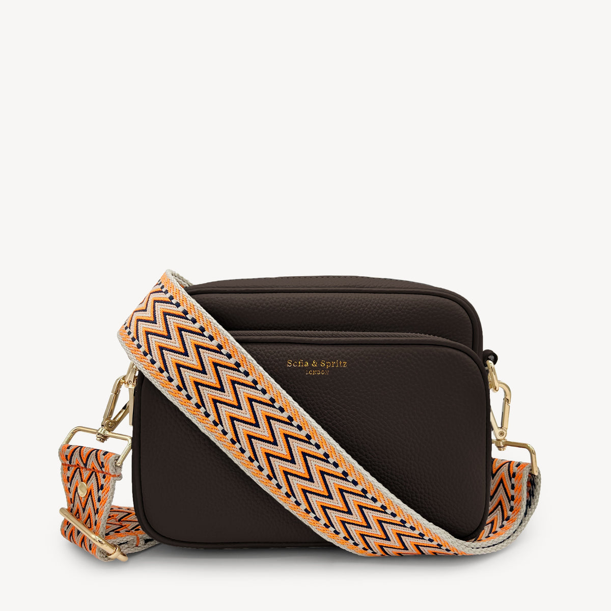 Orange, Black & Stone Aztec Strap
