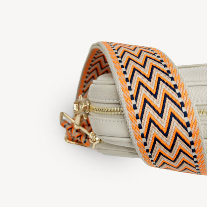 Orange, Black & Stone Aztec Strap