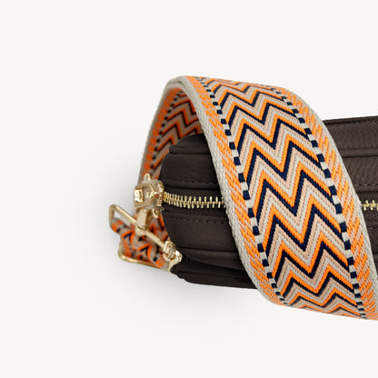Orange, Black & Stone Aztec Strap