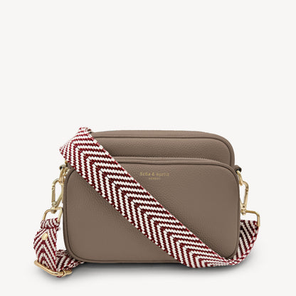 Burgundy & White Chevron Strap