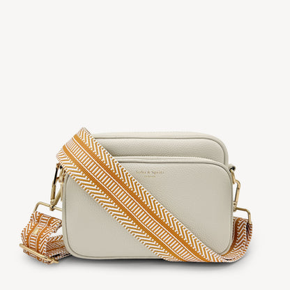 Tan & White Stripe Aztec Strap