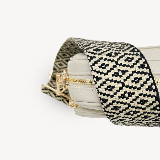 Black & Stone Embroidered Strap