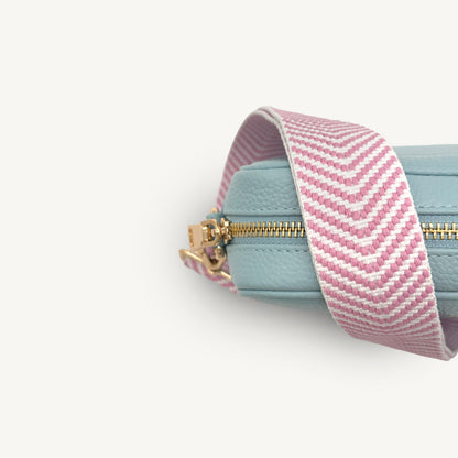 Pale Pink & White Chevron Strap