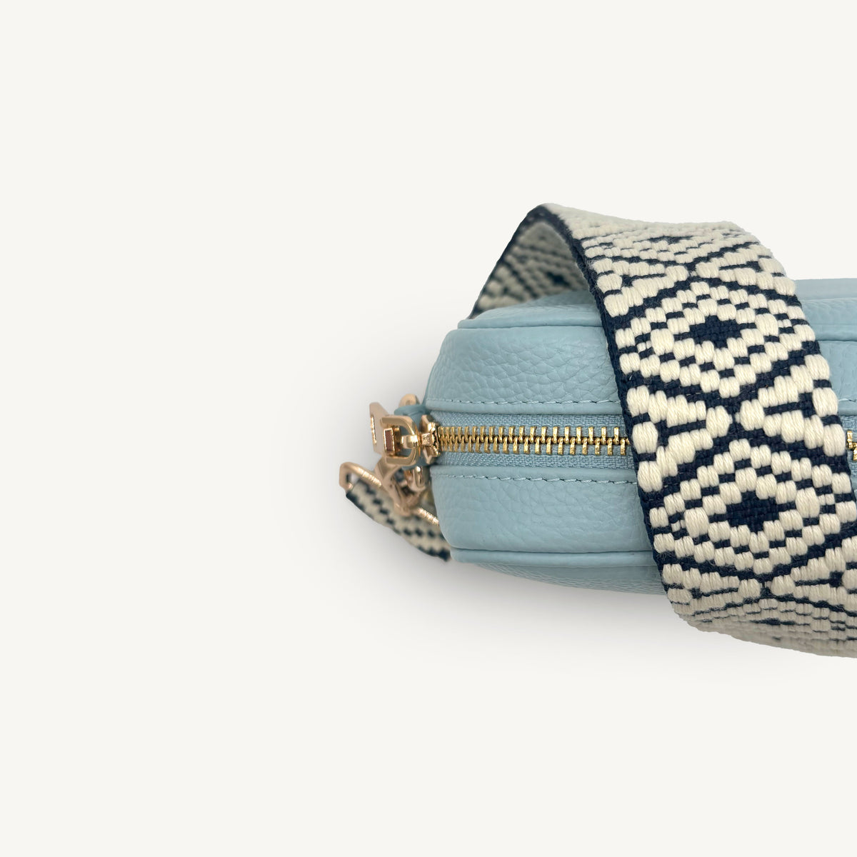 Navy & White Embroidered Strap
