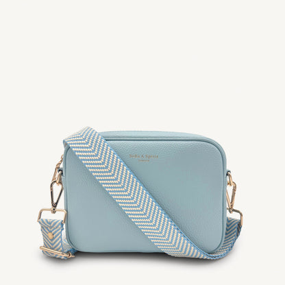Sky Blue & White Chevron Strap
