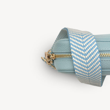Sky Blue & White Chevron Strap