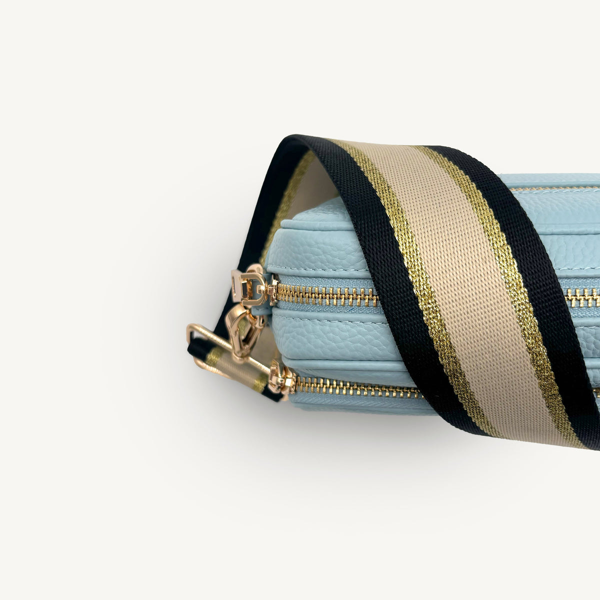 Black, Beige & Gold Stripe Strap