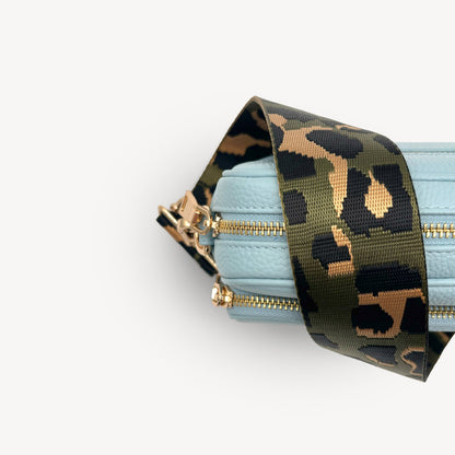 Olive Green & Gold Leopard Strap