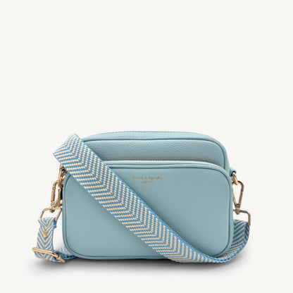 Sky Blue & White Chevron Strap