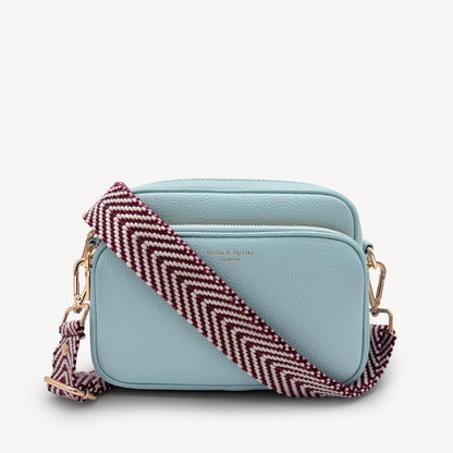 Burgundy & White Chevron Strap