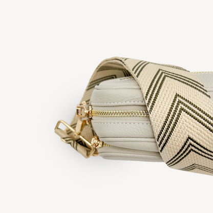 Olive Green & Stone Arrow Strap