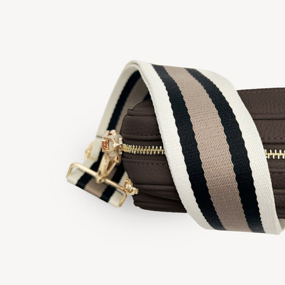 Black, Stone & Tan Stripe Strap