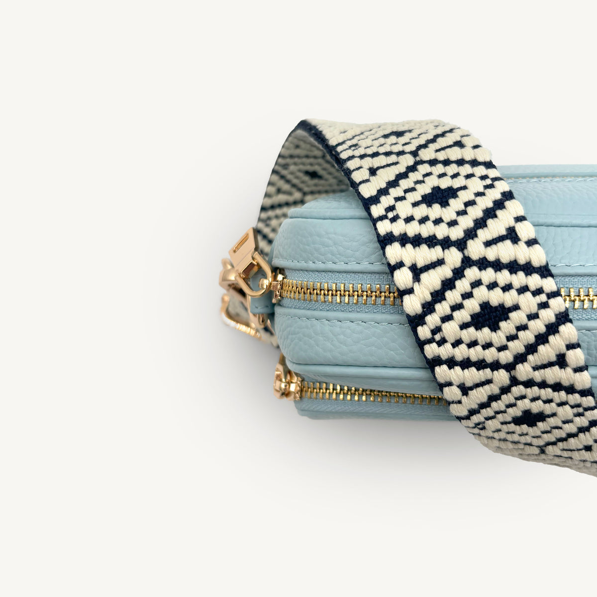 Navy & White Embroidered Strap